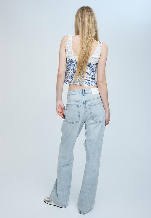 H&M - Wide high jeans - pale denim blue