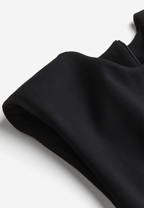 H&M - Shoulder-pad midi dress - black