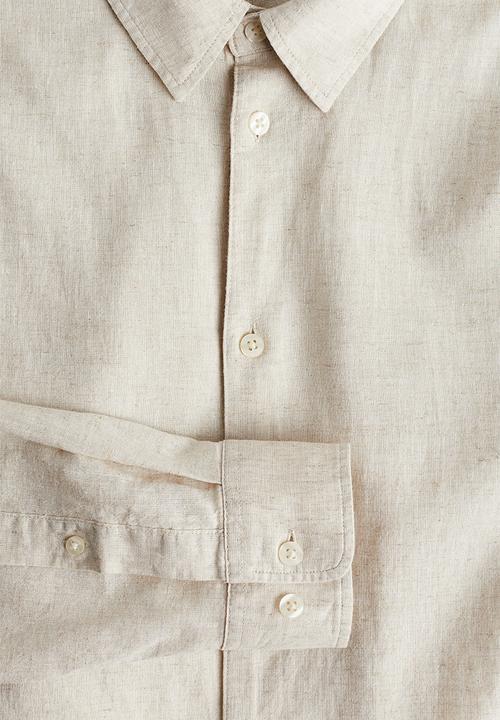 H&M - Regular fit linen-blend shirt - beige