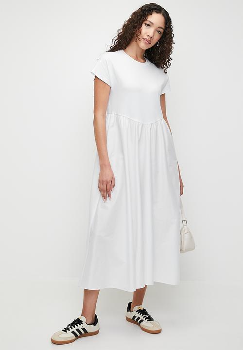 Superbalist - Combo fit & flare midi dress - white
