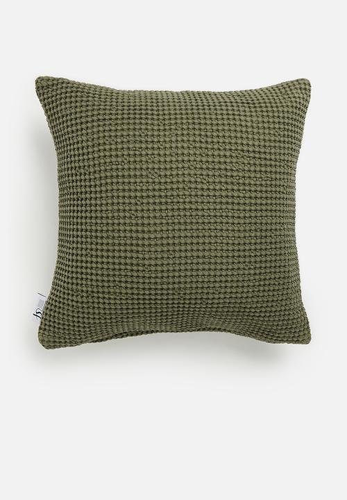 Sixth Floor - Waffles cushion cover - green