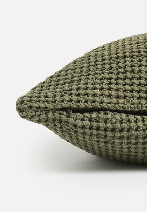 Sixth Floor - Waffles cushion cover - green