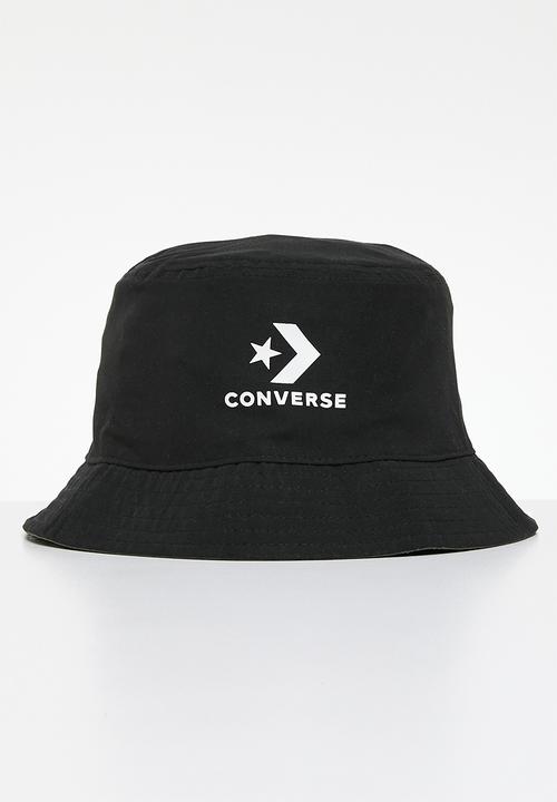 Converse - Star chevron logo reversible bucket hat - green & black