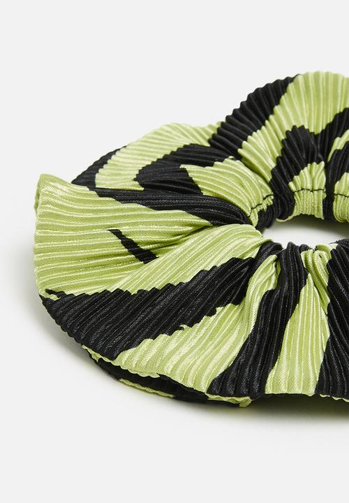 Me&B - Double Scrunchie - Lime Zebra