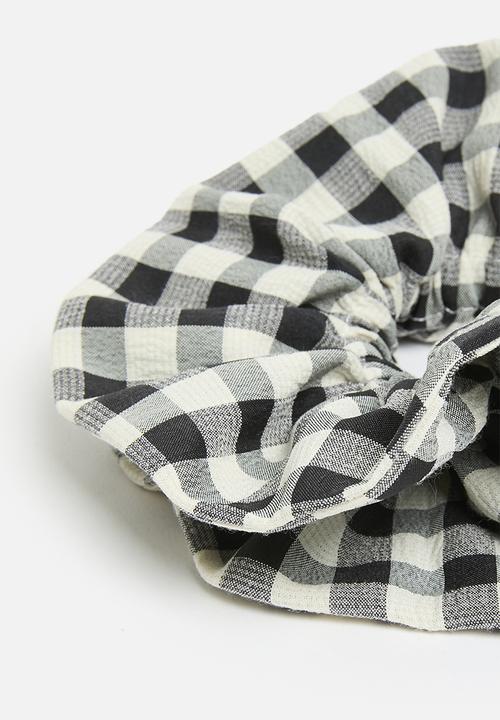 Me&B - Double Scrunchie - Black and White Gingham