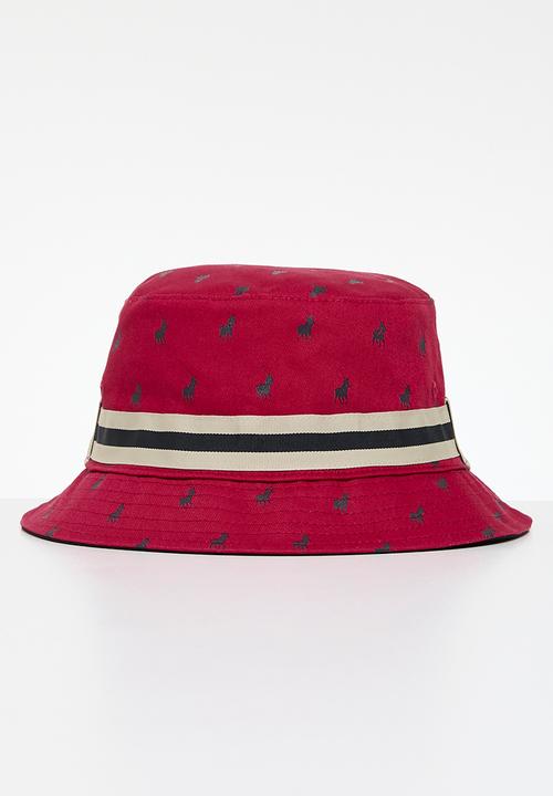 POLO - Monogram reversible bucket - red & navy