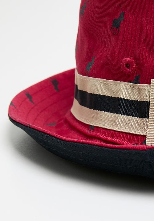 POLO - Monogram reversible bucket - red & navy