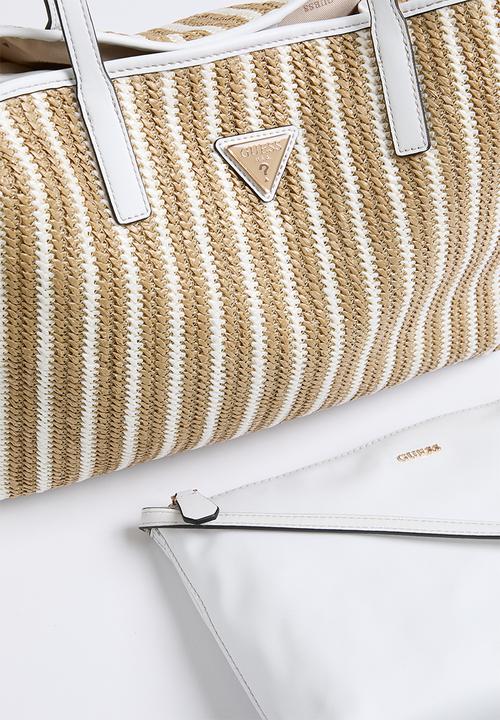 GUESS - Vikky ii large 2 in 1 tote - neutral & white