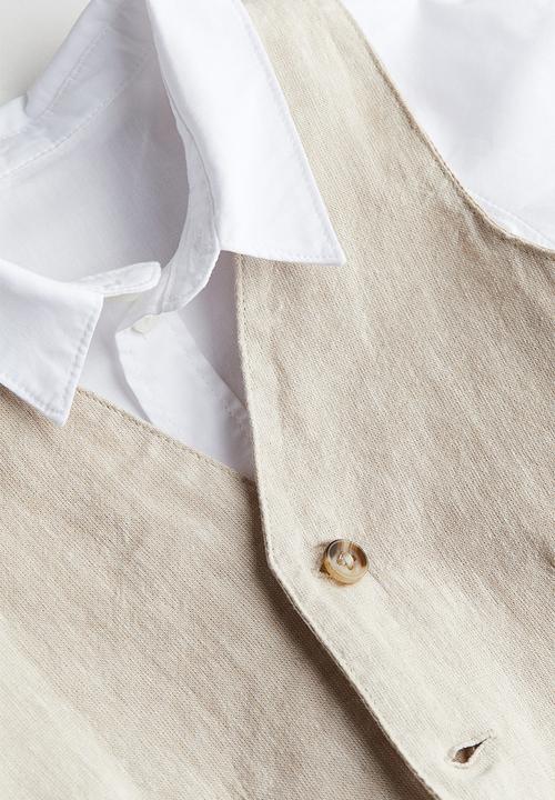 H&M - 3-Piece linen-blend set - light beige 