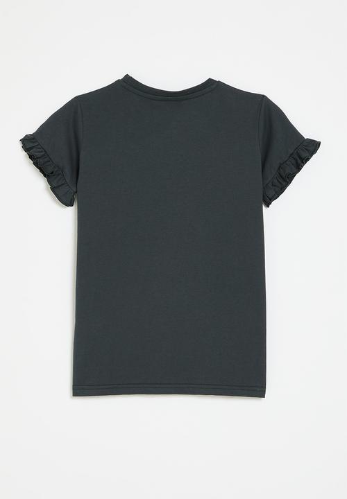 JEEP - Frill sleeve star tee - french navy