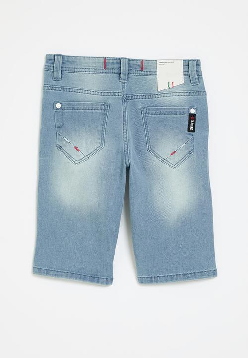 SOVIET - Boys denim short - ice blue