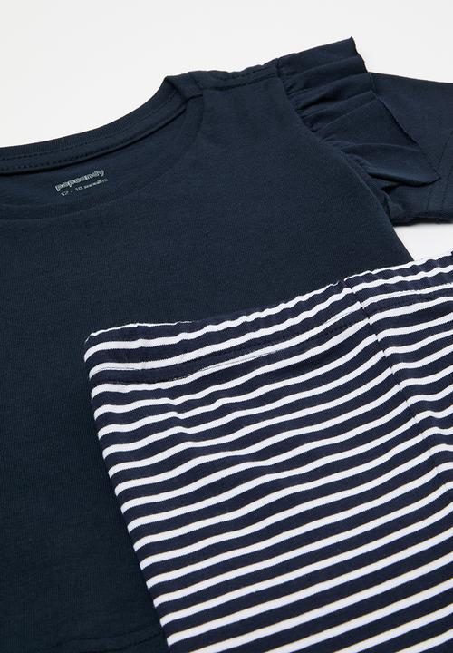 Pop Candy - Frill tee & legging set - navy 