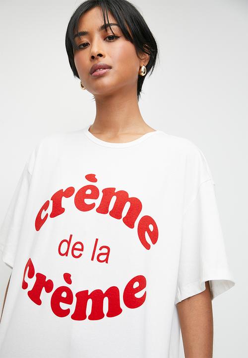 Statement Tee In Creme Del A Creme Print - Cremedelacreme