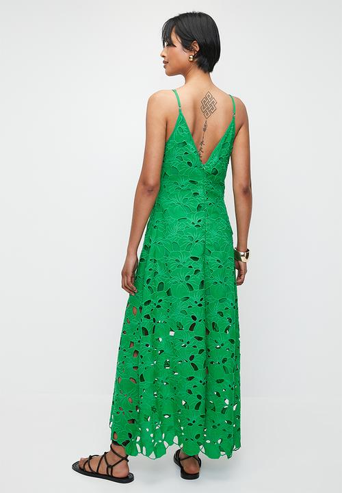 Superbalist - Anglaise slip dress - green