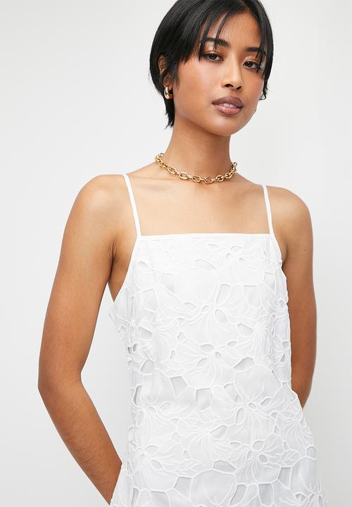 Superbalist - Anglaise slip dress - white