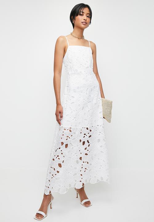 Superbalist - Anglaise slip dress - white