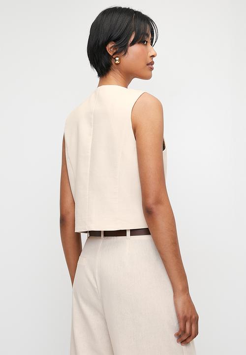 Superbalist - Co-ord linen waistcoat - stone
