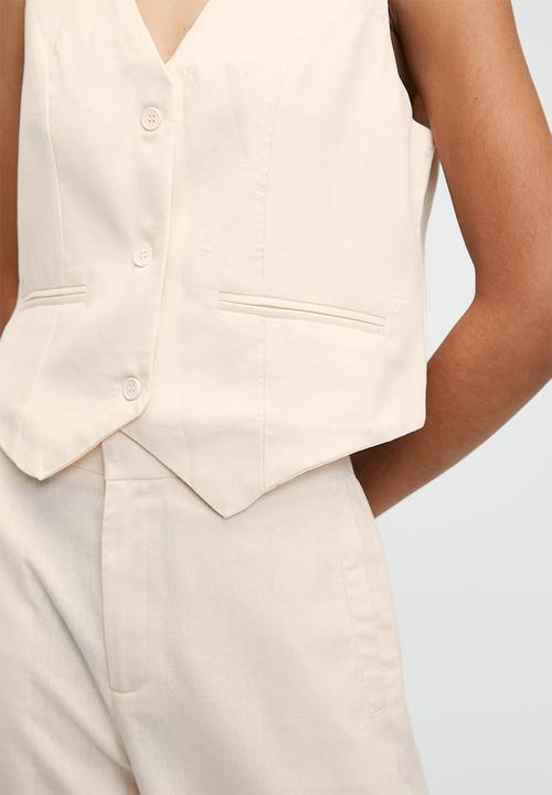 Superbalist - Co-ord linen waistcoat - stone