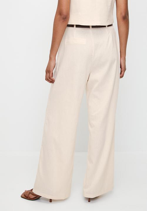Superbalist - Co-ord high rise linen wide leg - stone