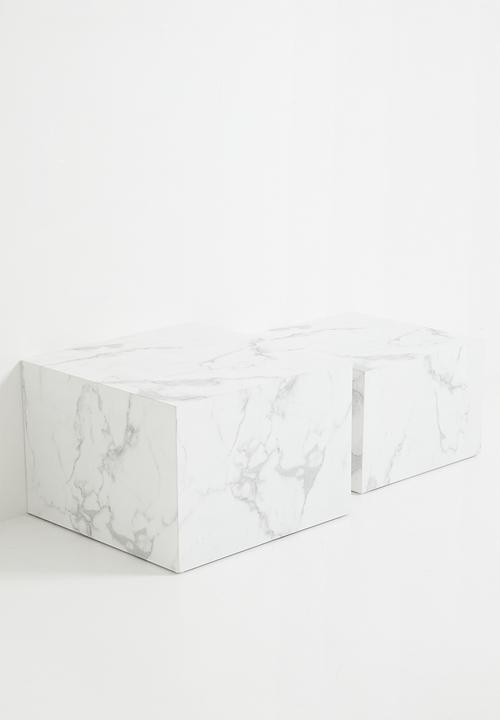 Sixth Floor - Dice set of 2 coffee tables - white