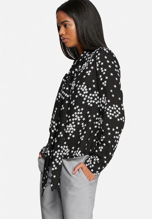 Glamorous - Star Print Pussy Bow Blouse