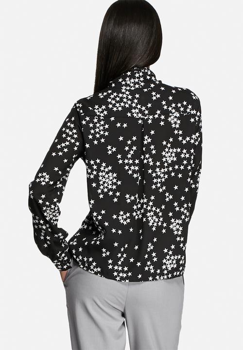 Glamorous - Star Print Pussy Bow Blouse
