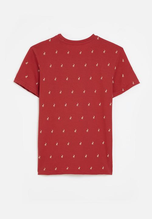 POLO - Boys sebastian monogram short sleeve tee - samba red