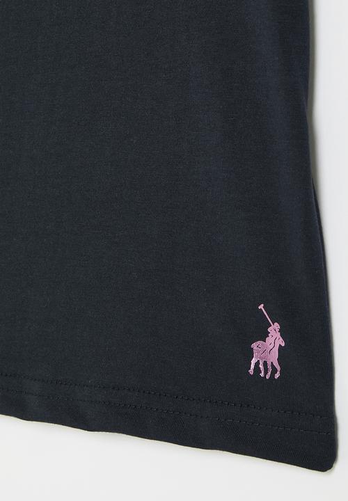 POLO - Girls paige short sleeve foiled tee - navy