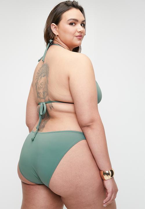 Cotton On - Plus Slider Triangle Bikini Top - Dusty Khaki