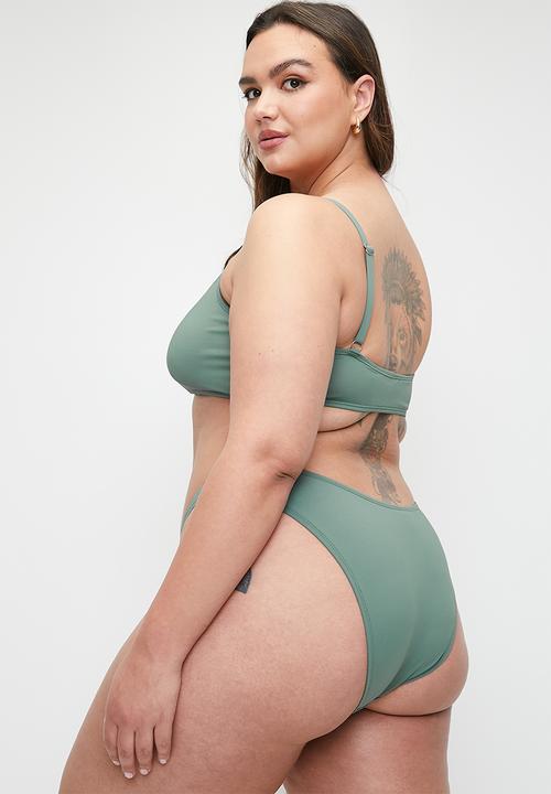Cotton On - Plus Full Bikini Bottom - Dusty Khaki