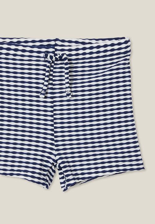 Cotton On - Billy boyleg swim trunk - in the navy/texture stripe