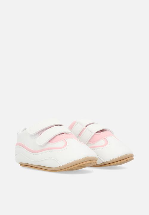 Pop Candy - Twin velcro strap sneakers - pink & white