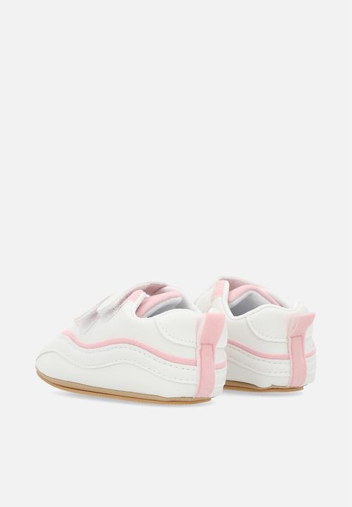 Pop Candy - Twin velcro strap sneakers - pink & white