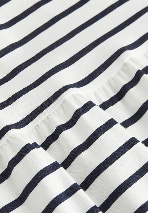 H&M - Cotton jersey dress - white/striped