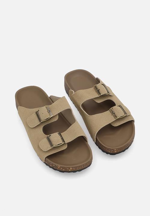Pop Candy - Double buckle slides - beige