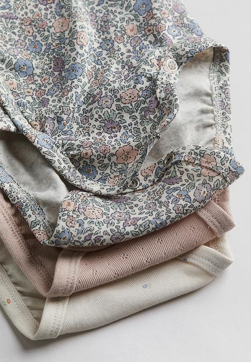 H&M - 3 pack wrapover bodysuits - pink floral