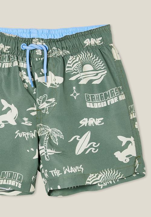 Cotton On - Bailey board short - swag green/rainy day shark