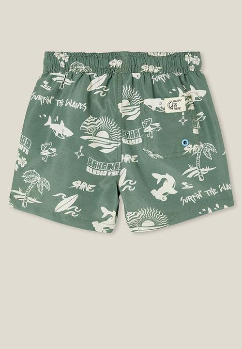 Cotton On - Bailey board short - swag green/rainy day shark