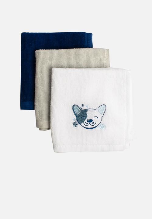Character Group - Doggy 3 pack face cloth - multi