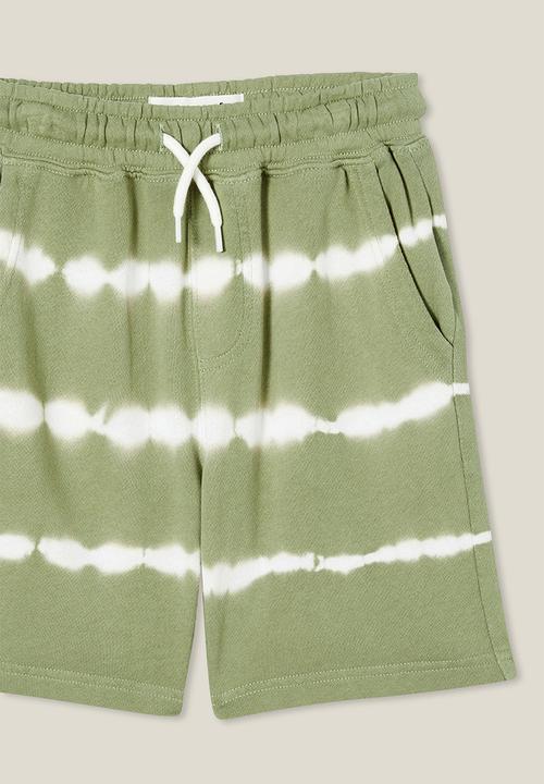 Cotton On - Harlow longline fleece short - deep sage/vanilla tie dye
