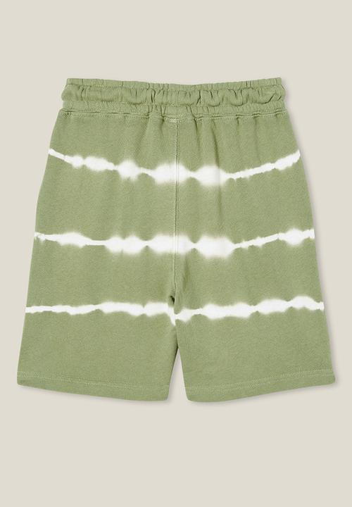 Cotton On - Harlow longline fleece short - deep sage/vanilla tie dye