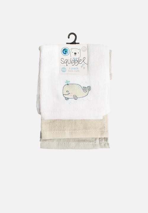Character Group - Whale 3 pack face cloth - multi 