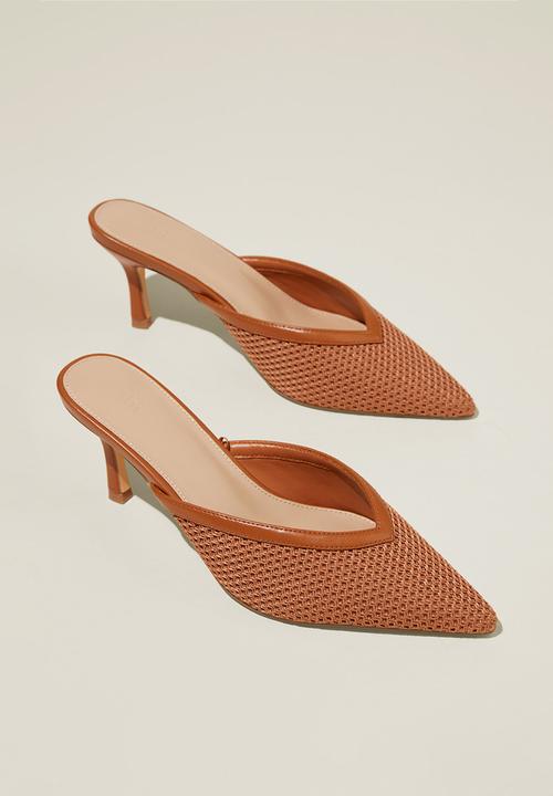 Cotton On - Penelope point mule - camel woven