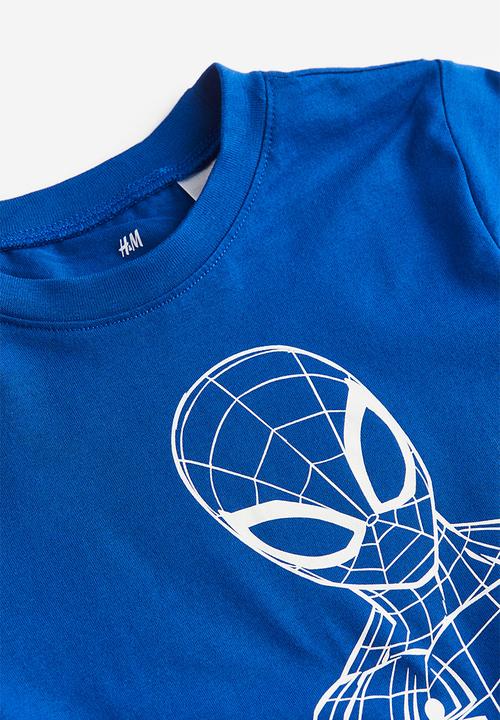 H&M - Printed long-sleeved t-shirt - bright blue spider-man