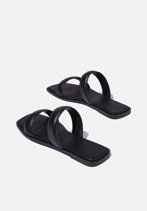 Cotton On - Palma padded slide - black smooth