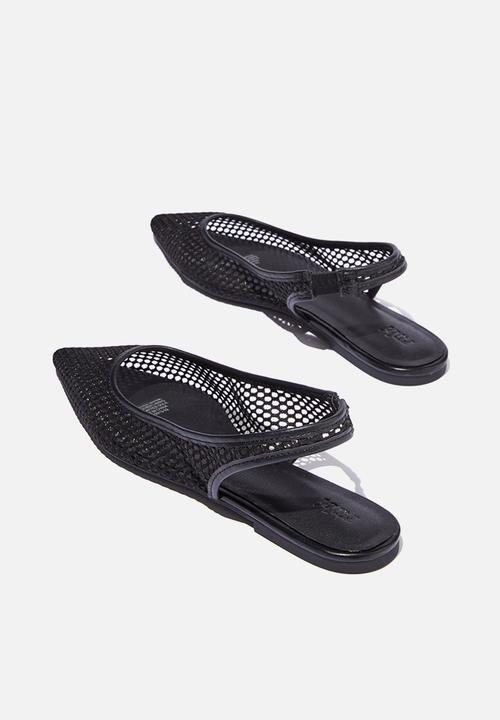 Cotton On - Zadie slingback point - black fine mesh