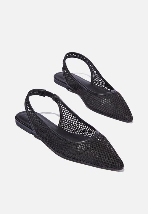 Cotton On - Zadie slingback point - black fine mesh