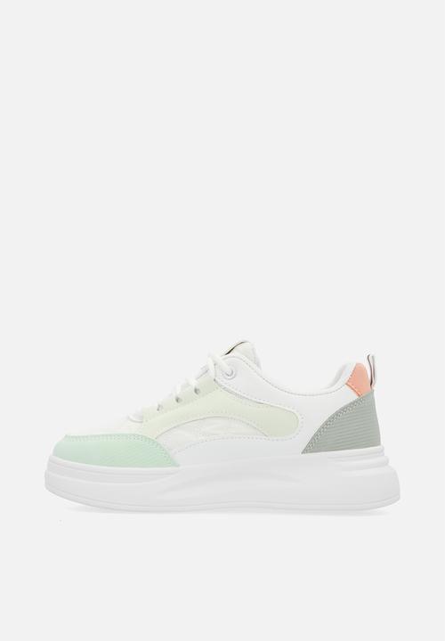 Pop Candy - Lace up sneakers-light blue & white