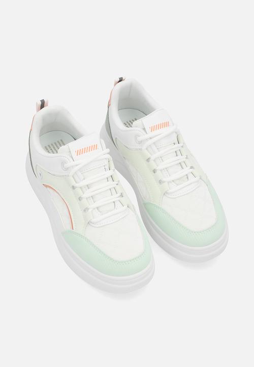 Pop Candy - Lace up sneakers-light blue & white