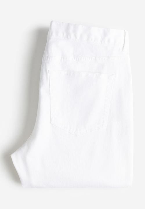H&M - Slim fit cotton twill trousers - white
